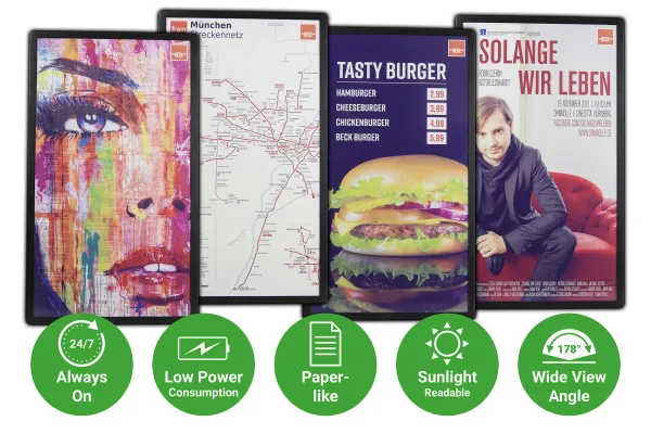 Bild: E Ink Gallery Plus und Gallery Palette – die neue Generation der vollfarbigen E-Paper Displays