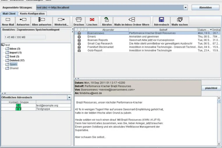 Bild: FB-MailService WebServiceClient: Nun ein vollwertiger Mailclient