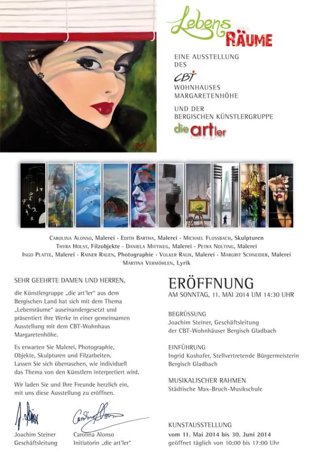 Flyer LebensRäume von den ARTlern im CBT-Wohnhaus