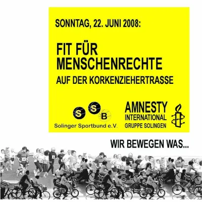 Bild: amnesty international Solingen - "Fit für Menschenrechte" auf der Korkenziehertrasse