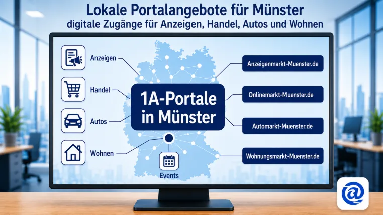 Münster erhält mit 1A-Portale.de zentrale Einstiege für lokale Angebote und Handel Bild: Münster erhält mit 1A-Portale.de zentrale Einstiege für lokale Angebote und Handel