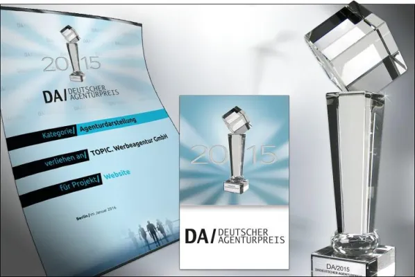Bild: TOPIC. Werbeagentur GmbH aus Bad Wurzach gewinnt "DA/Deutscher Agenturpreis 2015"