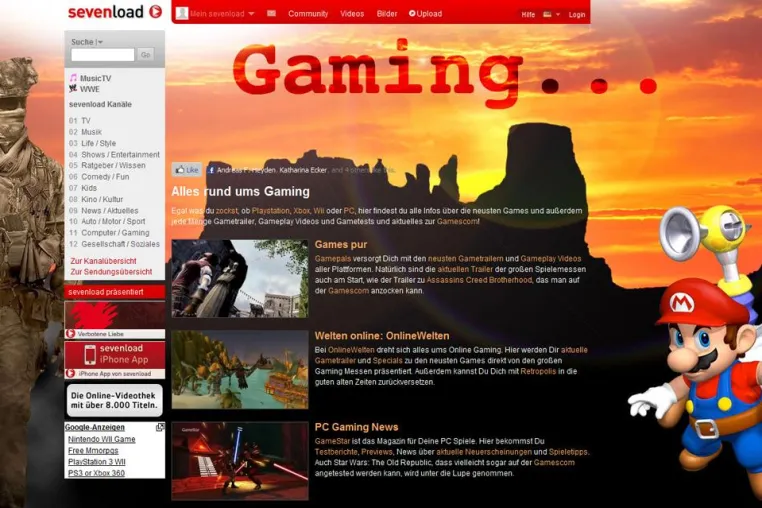 Bild: sevenload zeigt die besten Gaming-Videos im Netz