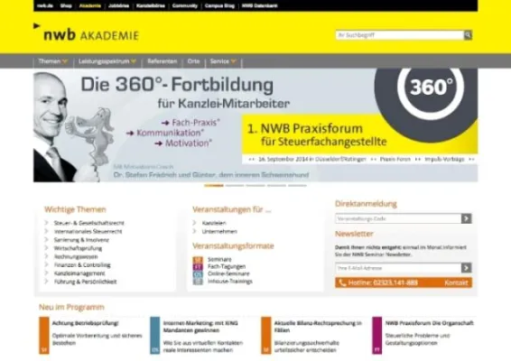 Bild: Klar und vielseitig: Mit der neuen NWB Akademie in nur einem Klick zu den Top-Veranstaltungen