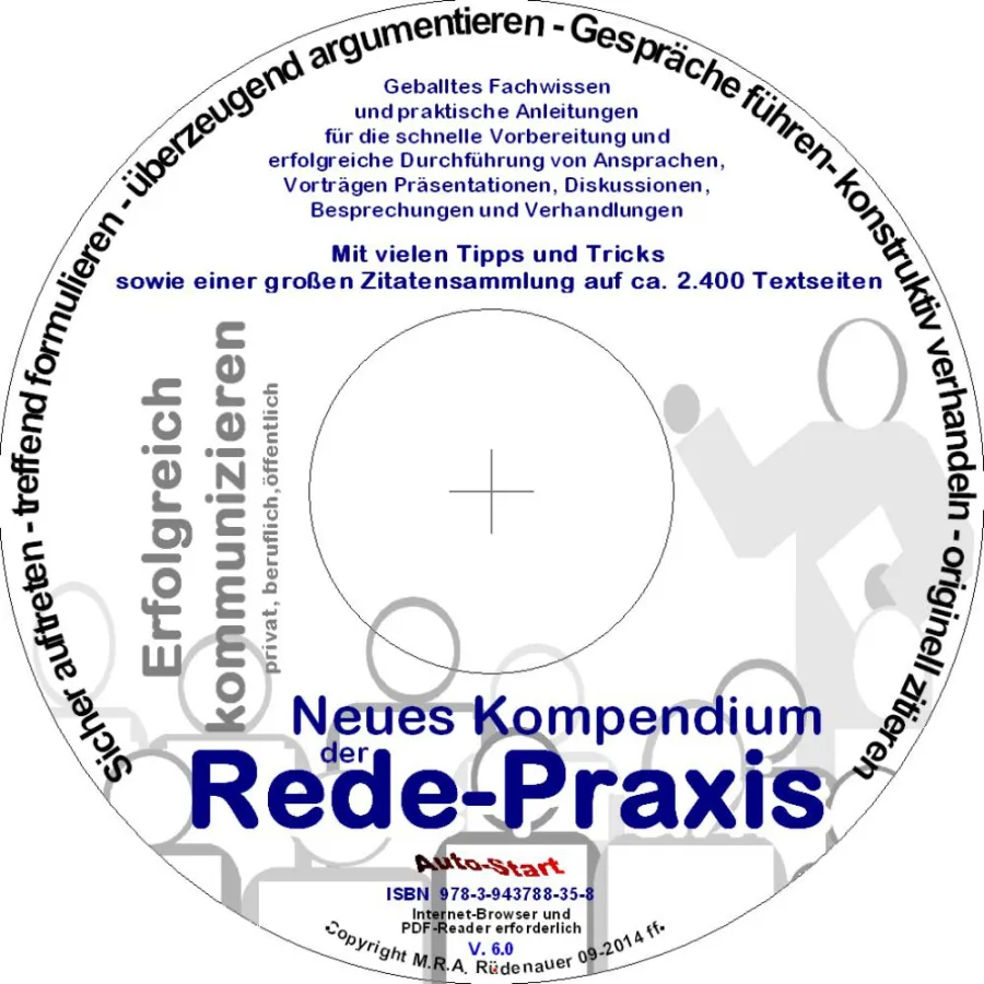 CD Neues Kompendium der Rede-Praxis, ISBN 978-3-943788-35-8,, 39,95 Euro inkl. Versand
