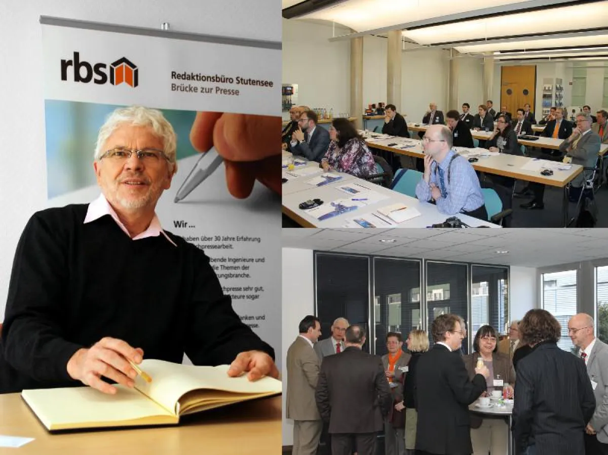 Organisator Dietrich Homburg (Redaktionsbüro Stutensee); Pressekonferenz; Kontaktpflege