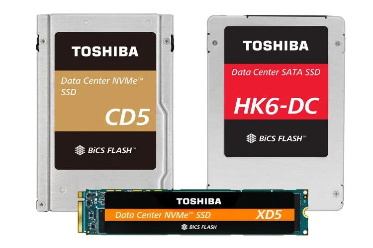 Toshiba Memory präsentiert neue SSDs für Rechenzentren mit BiCS FLASH 64-Layer 3D Flash Memory Bild: Toshiba Memory präsentiert neue SSDs für Rechenzentren mit BiCS FLASH 64-Layer 3D Flash Memory