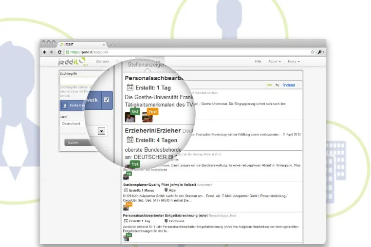 Bild: JEDDiT – Facebook – Jobsuche im Netzwerk