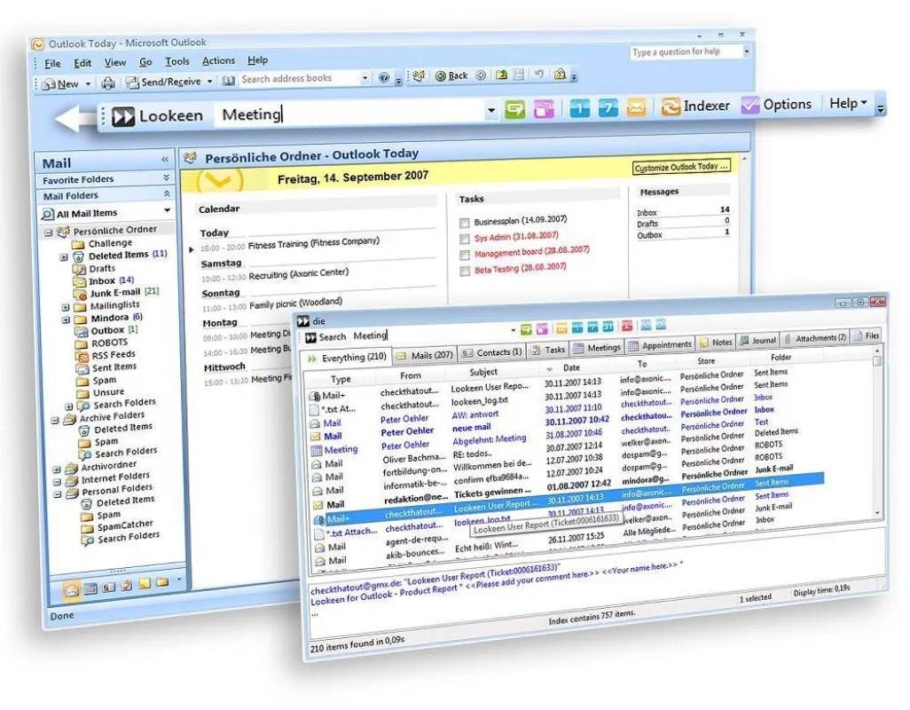 Lookeen - nahtlose Integration in Outlook und Vista