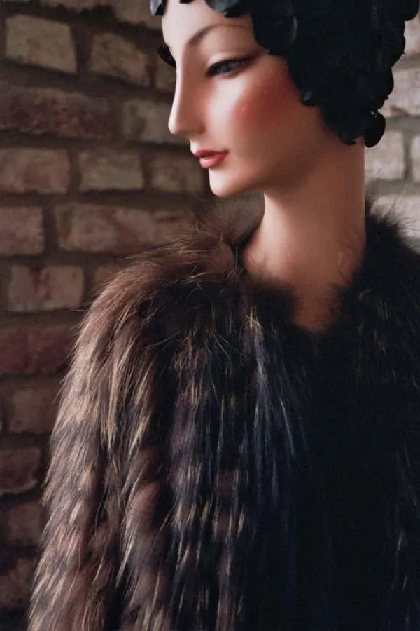 Jacke in Silberfuchs caramel gefärbt