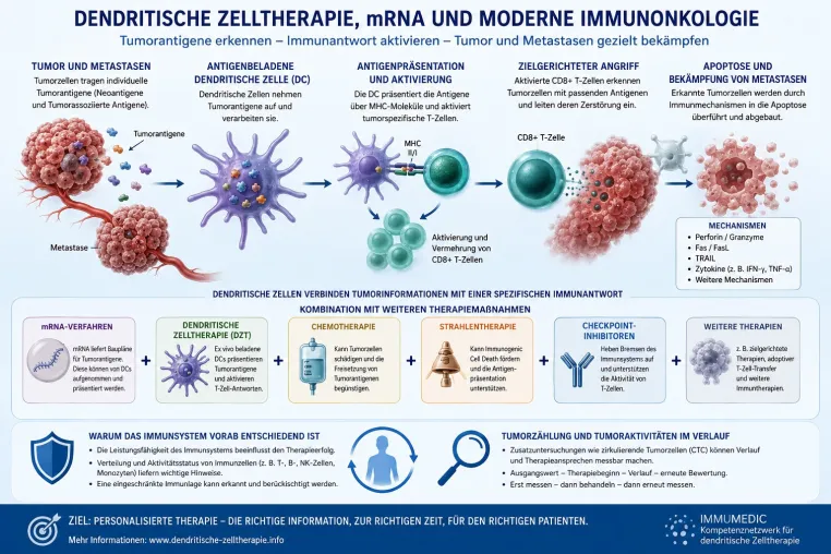 Bild: Dendritische Zelltherapie, mRNA und Tumorantigene