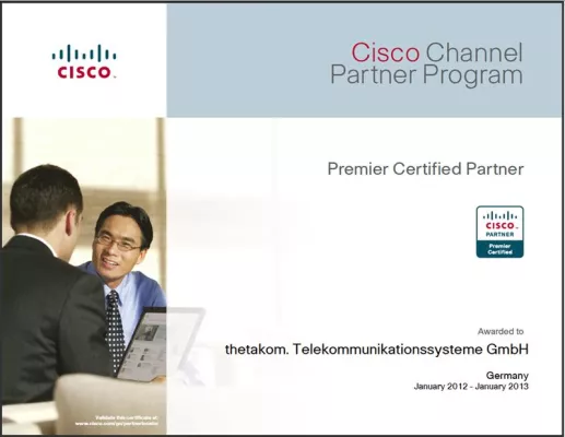Bild: thetakom. auch für 2012 „Premier Certified Partner“ von Cisco