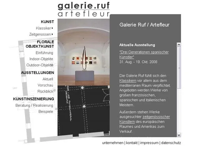 Bild: Relaunch der Website Galerie Ruf / Artefleur mit erweitertem Angebot