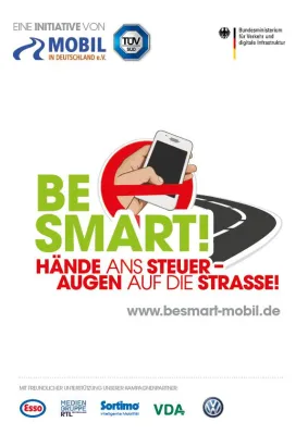 Bild: Erste bundesweite Verkehrssicherheitskampagne zum Thema - BE SMART! Hände ans Steuer – Augen auf die Straße