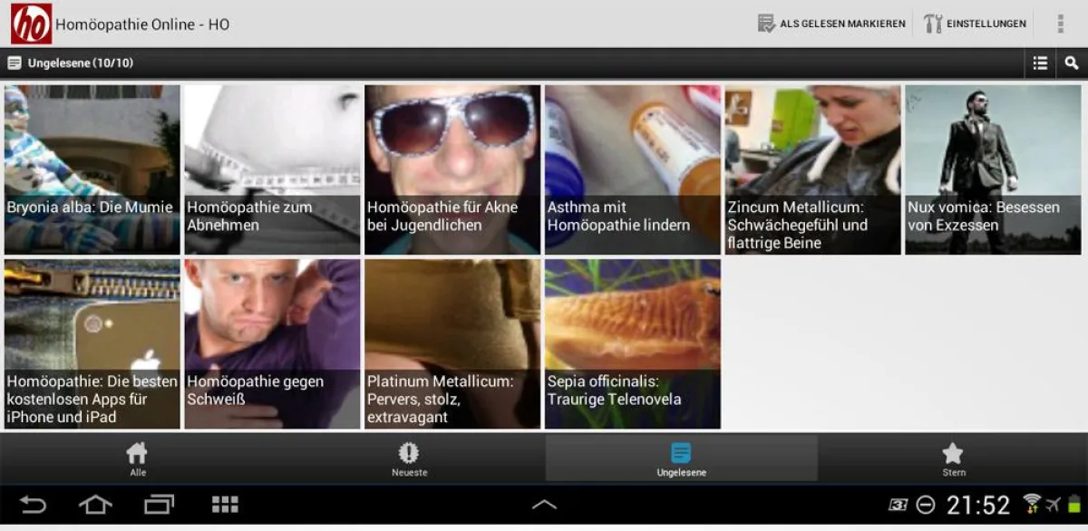 Android App HO honatur.com Homöopathie Online