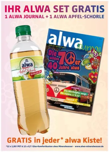 Bild: Gratis-Zugabeaktion für den POS: alwa-Apfelschorle