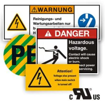 Bild: UL-zugelassene Maschinen-Kennzeichen für den Export