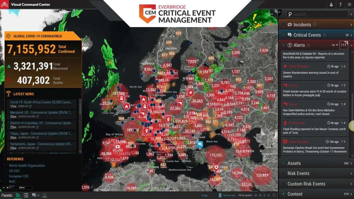 Mit dem CEM bleiben kritische Ereignisse wie die COVID-19-Pandemie im Blick. (Bild: Everbridge)
