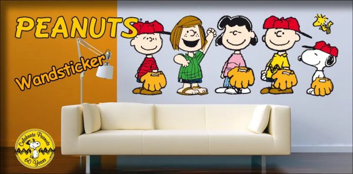 Peanuts All Star Baseball Team als Wandtattoo