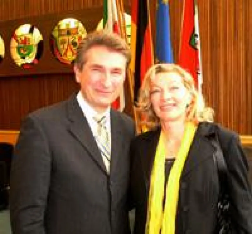 NRW-Innovationsminister Prof. Andreas Pinkwart, Landtagskandidatin Annette Glamann (FDP)