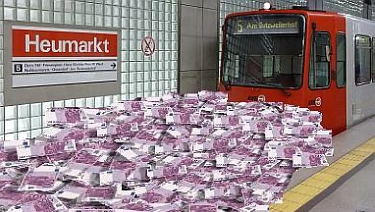 Geld wie Heu. Nord-Süd-Stadtbahn verschlingt Milliarden. Foto: A. Wulf