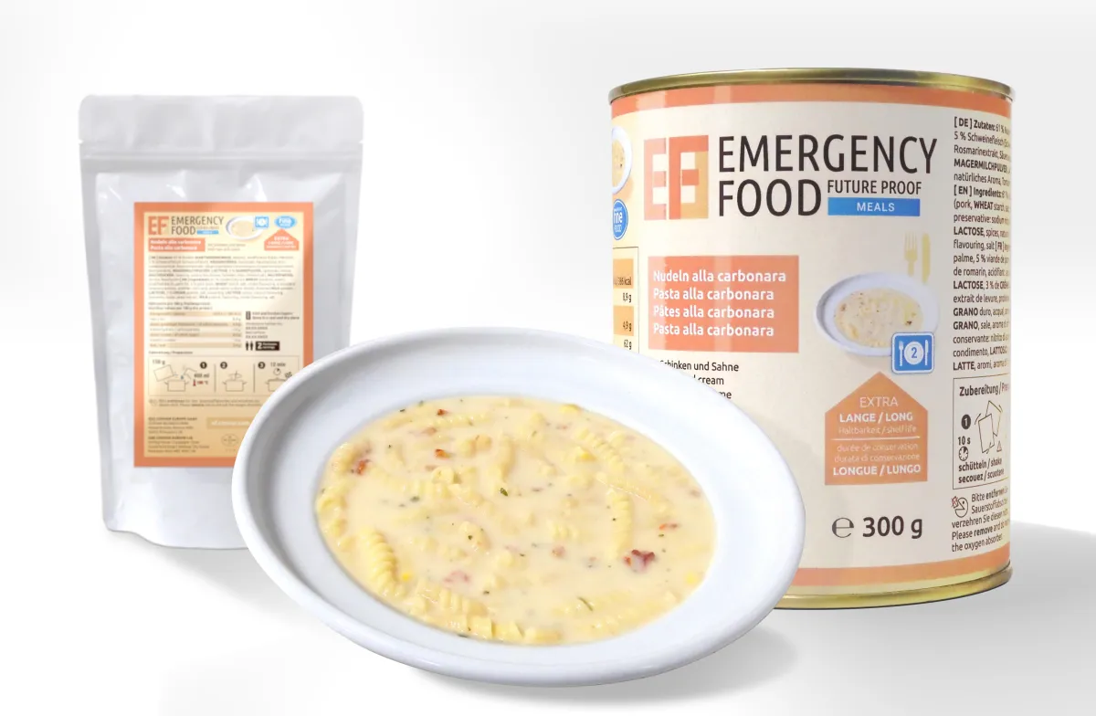 Nudeln alla carbonara im Sortiment von EF Meals von CONVAR FOODS (© CONVAR FOODS)