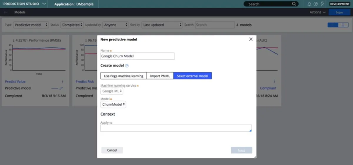 Einbindung der KI-Engines von Drittanbietern in Pega AI mit dem Real-Time AI Connector (Quelle Pega)