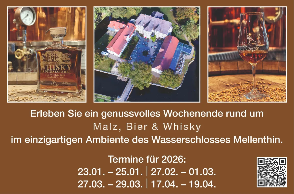 Das Mellenthiner Whisky Wochenende: Ein Fest für die Sinne (© Wasserschloss Mellenthin)