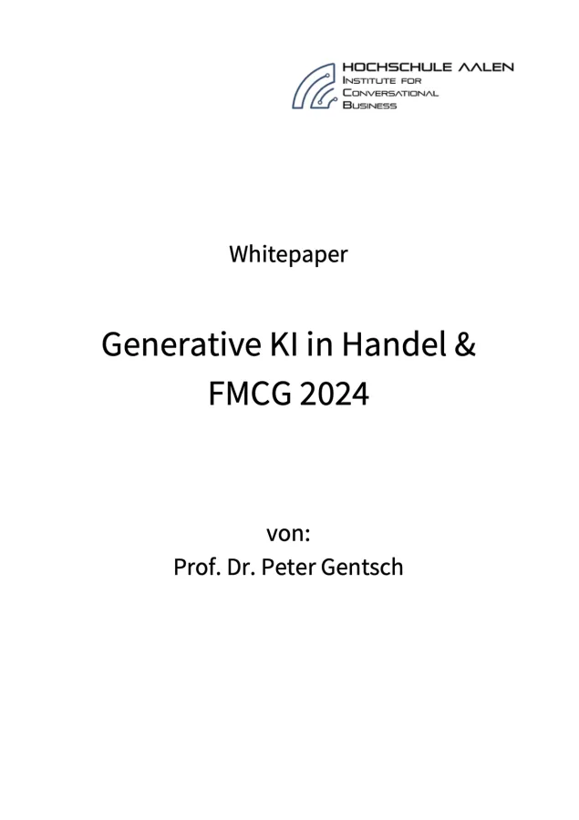 Whitepaper Generative KI in Handel und FMCG 2024 (© Peter Gentsch)