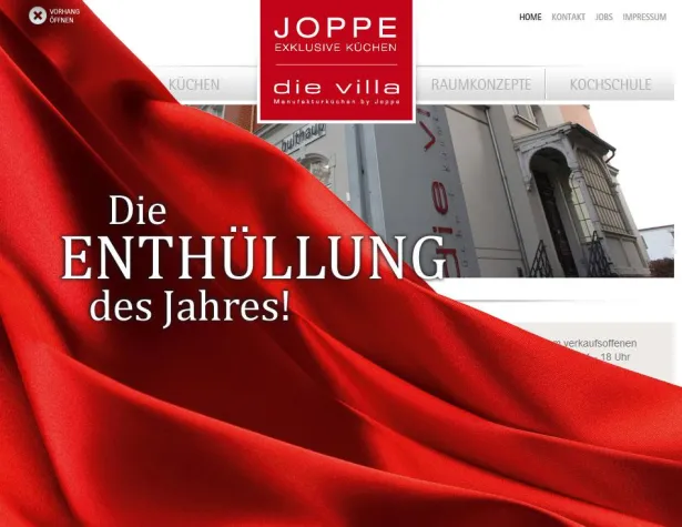 Neugestaltung der Internetseite „Joppe – Exklusive Küchen“ Bild: Neugestaltung der Internetseite „Joppe – Exklusive Küchen“