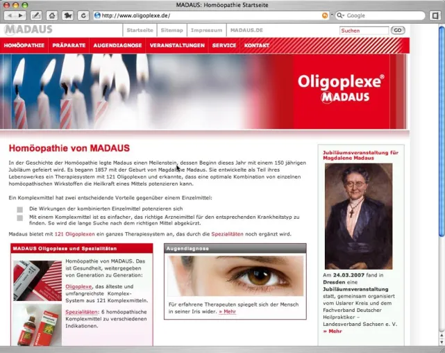 Bild: Oligoplexe: Neue Internetseite zur Homöopathie von MADAUS