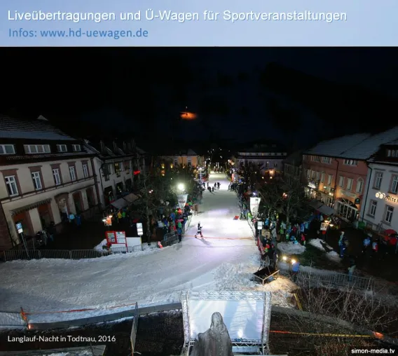 Ü-Wagen-Dienstleister SIMON MEDIA bei der Langlauf-Nacht-Todtnau Bild: Ü-Wagen-Dienstleister SIMON MEDIA bei der Langlauf-Nacht-Todtnau