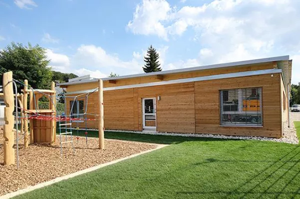 Schulstandort Mühlematt im schweizerischen Binningen bei Basel erhält modularen Erweiterungsbau Bild: Schulstandort Mühlematt im schweizerischen Binningen bei Basel erhält modularen Erweiterungsbau