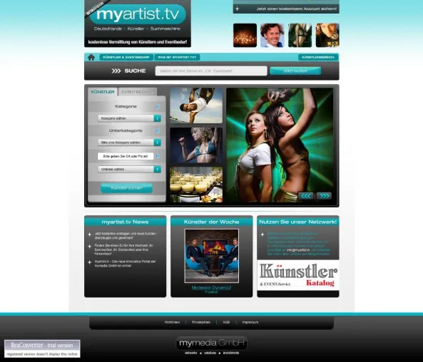 myartist.tv – Deutschlands Suchmachine für Künstler & Eventbedarf - Das neue innovative Portal ist online Bild: myartist.tv – Deutschlands Suchmachine für Künstler & Eventbedarf - Das neue innovative Portal ist online