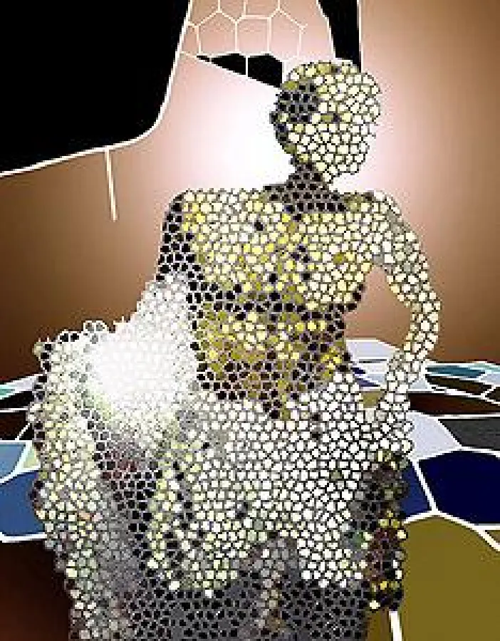 Oh boy oh boy XIX, 2011, Tintenstrahldruck hinter Acrylglas, Laserkonturschnitt, 180 x 140 cm