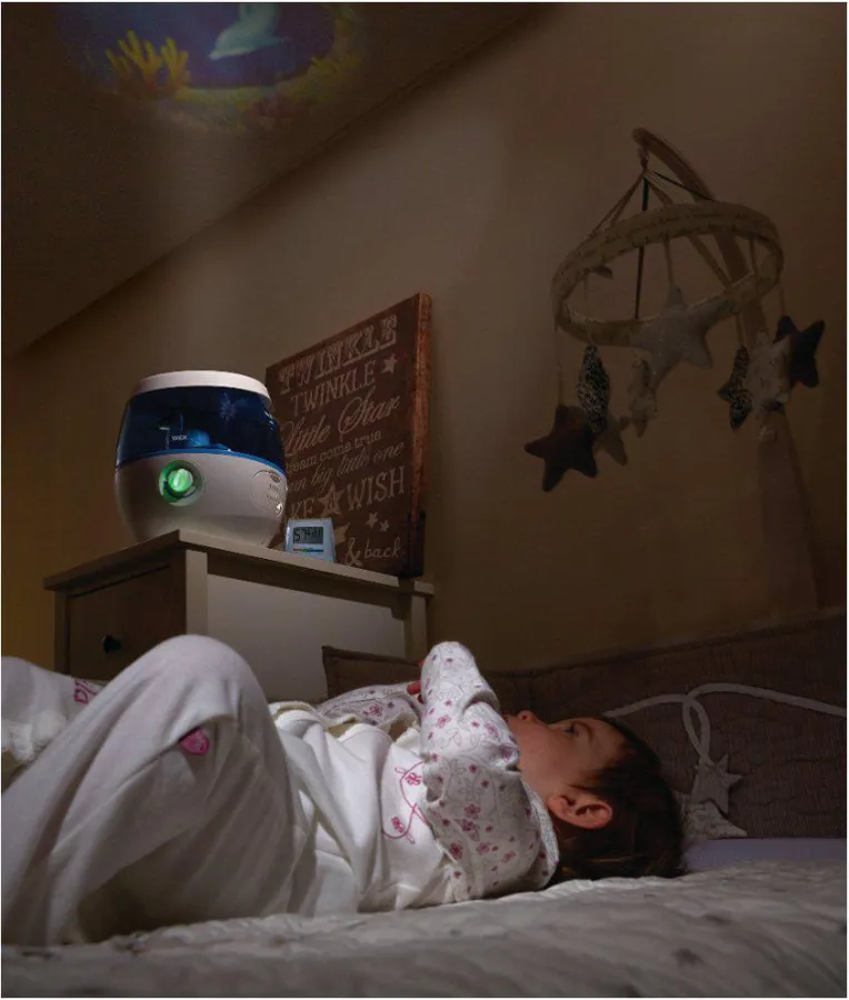 Der neue Wick SweetDreams Ultraschall Luftbefeuchter vermindert die Ausbreitung von Viren