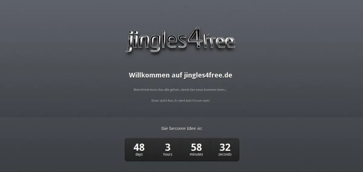 Aktueller Screenshot der Website jingles4free.de