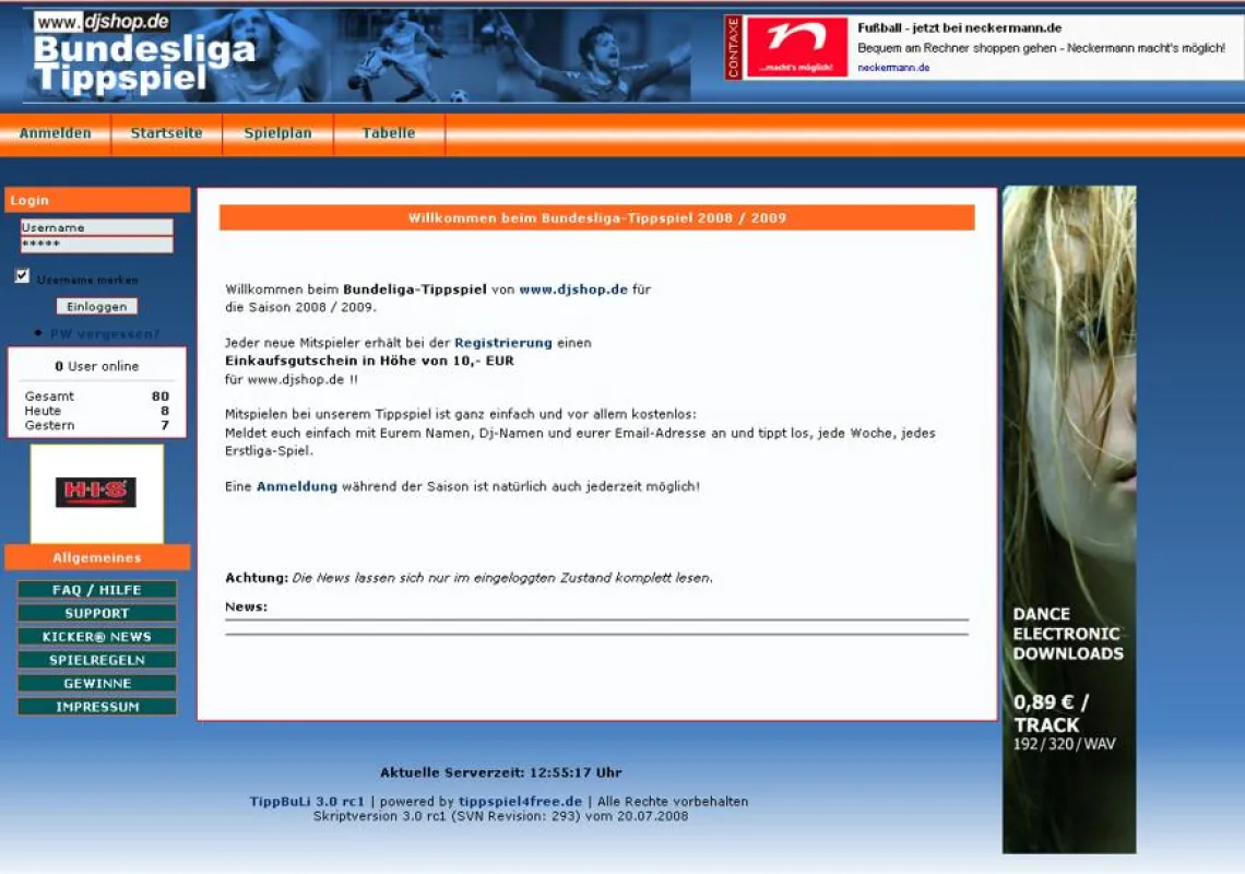 Screenshot: http://www.djshop.de/fussball