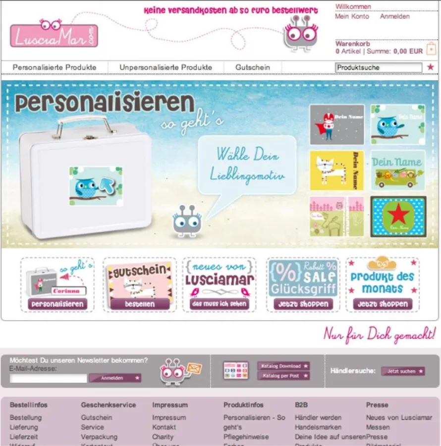 Personalisierer-Label LusciaMar.com launcht eigenen Online-Shop mit erweitertem Produktangebot.