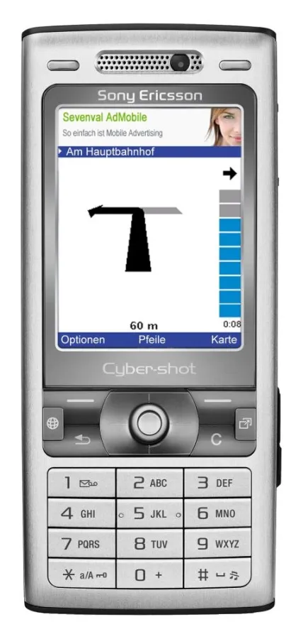 Pfeilnavigation mit der Einblendung eines Werbebanners