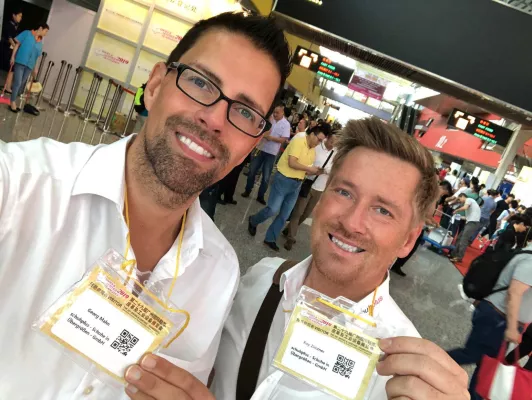 Bild: schuhplus auf der Internationalen Schuhmesse Shoes & Leather in Guangzhou (China)