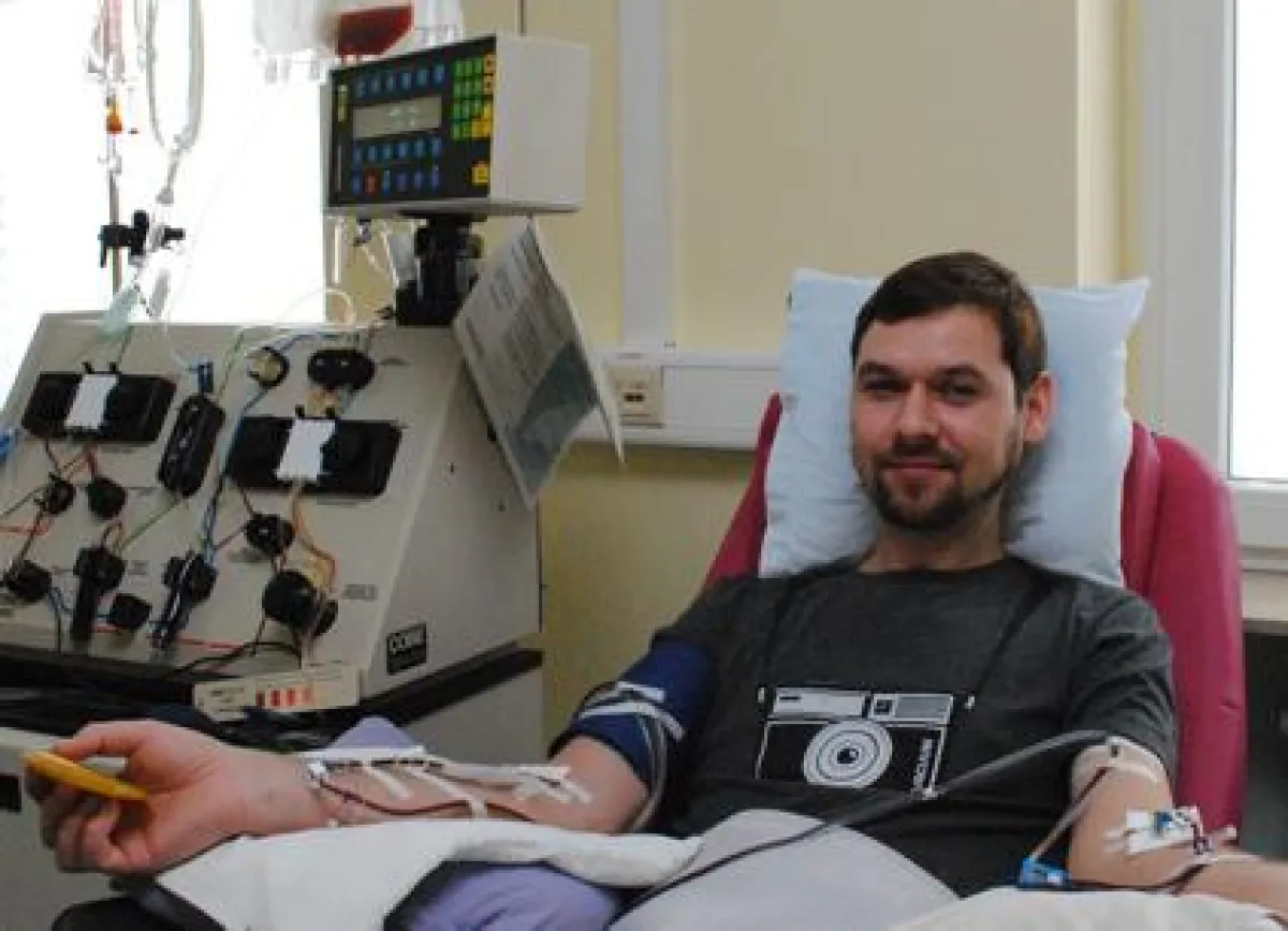 Andreas Stelter hat in der Entnahmestation der Stefan-Morsch-Stiftung Stammzellen gespendet.