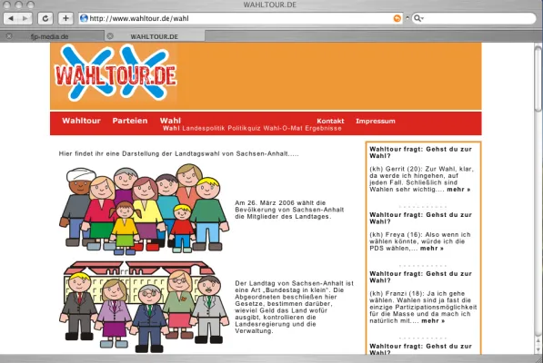 Bild: Wählen? Na klar! - Onlineprojekt „wahltour.de" mit gebündelten Informationen für junge Wähler