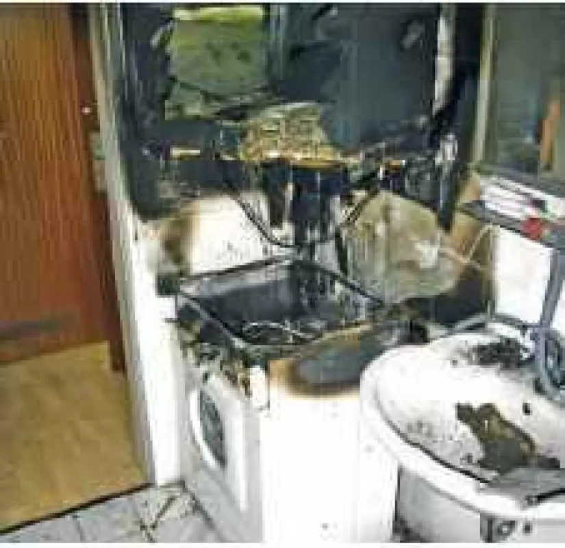 Zu spät entdeckt: 15.000 Euro Schaden verursachte dieser Wäschetrockner, obwohl es sich nur um einen lokalen Brand handelte. (Foto: IFS)