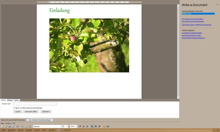 Bild: Schreibprogramm „Write-a-Document“: Neue Version 5.6 erschienen