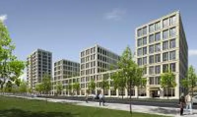 Eine Prise Grün, ein Schuss Manhattan: Münchner Wohn- und Büroensemble Central & Park nimmt Gestalt an Bild: Eine Prise Grün, ein Schuss Manhattan: Münchner Wohn- und Büroensemble Central & Park nimmt Gestalt an