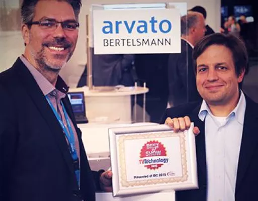 Bild: Zur IBC 2015 beschert 'EditMate' arvato Systems den dritten ‚Best-of-Show Award‘ des Jahres