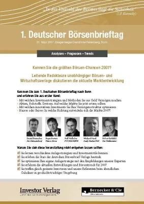 Bild: 1. Deutscher Börsenbrieftag, 31. März 2006, Petersberg, Bonn