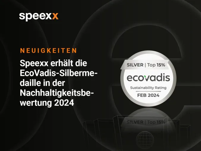 Speexx erhält EcoVadis-Silbermedaille in der Nachhaltigkeitsbewertung 2024 Bild: Speexx erhält EcoVadis-Silbermedaille in der Nachhaltigkeitsbewertung 2024