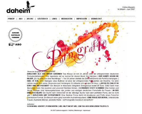Bild: 9. Ausgabe des "daheim-magazin" erschienen - Thema Pornografie